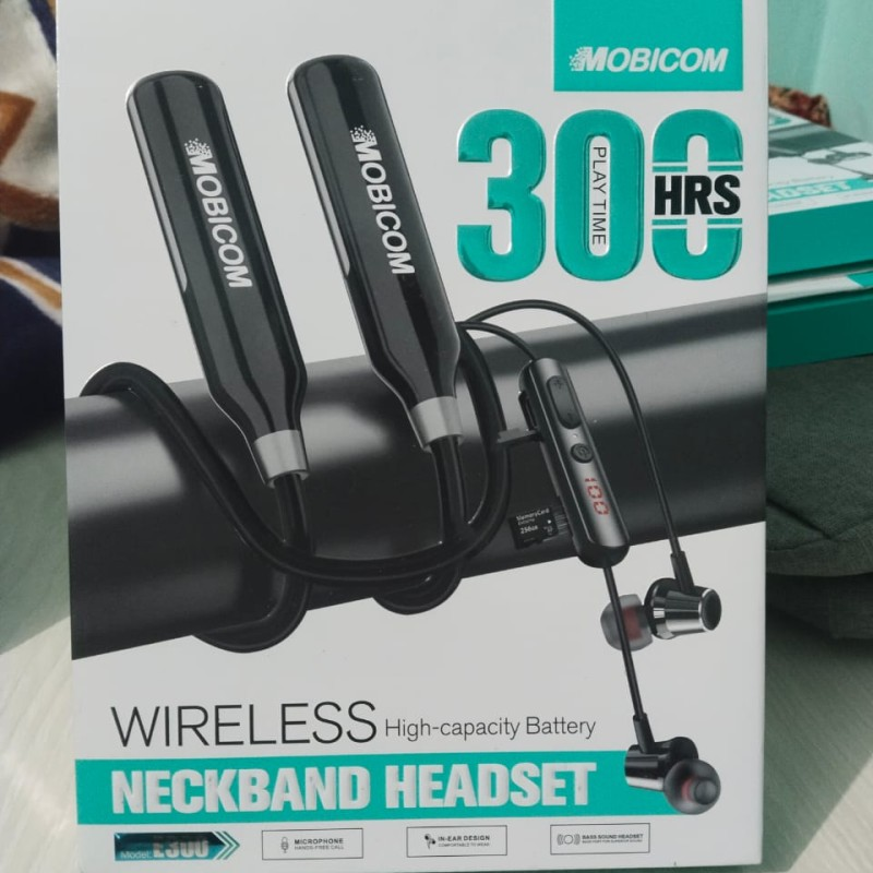 MOBICOM Wireless Neckband Headset এক চার্জেই ৩০০ ঘণ্টার পাওয়ার!